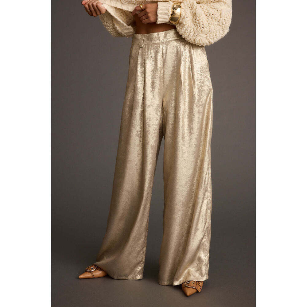 12th Tribe Waldorf Gold Shimmer Trousers Size MM